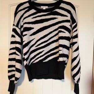 Nine West Black and White Striped Sweater